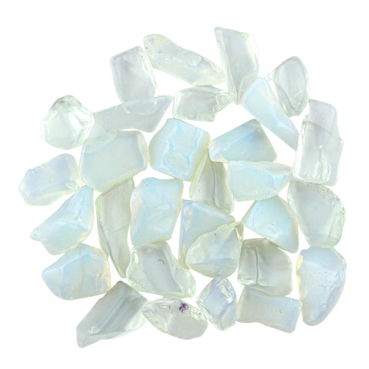 CRYSTALINES 100cts, Wholesale Genuine Raw White Opalite Gemstone, Untreated Polished Tumbled Stone, Bulk Loose Supplies, DIY Jewelry Making, Chakra Healing Crystals, Gem Collection, 28-32pcs