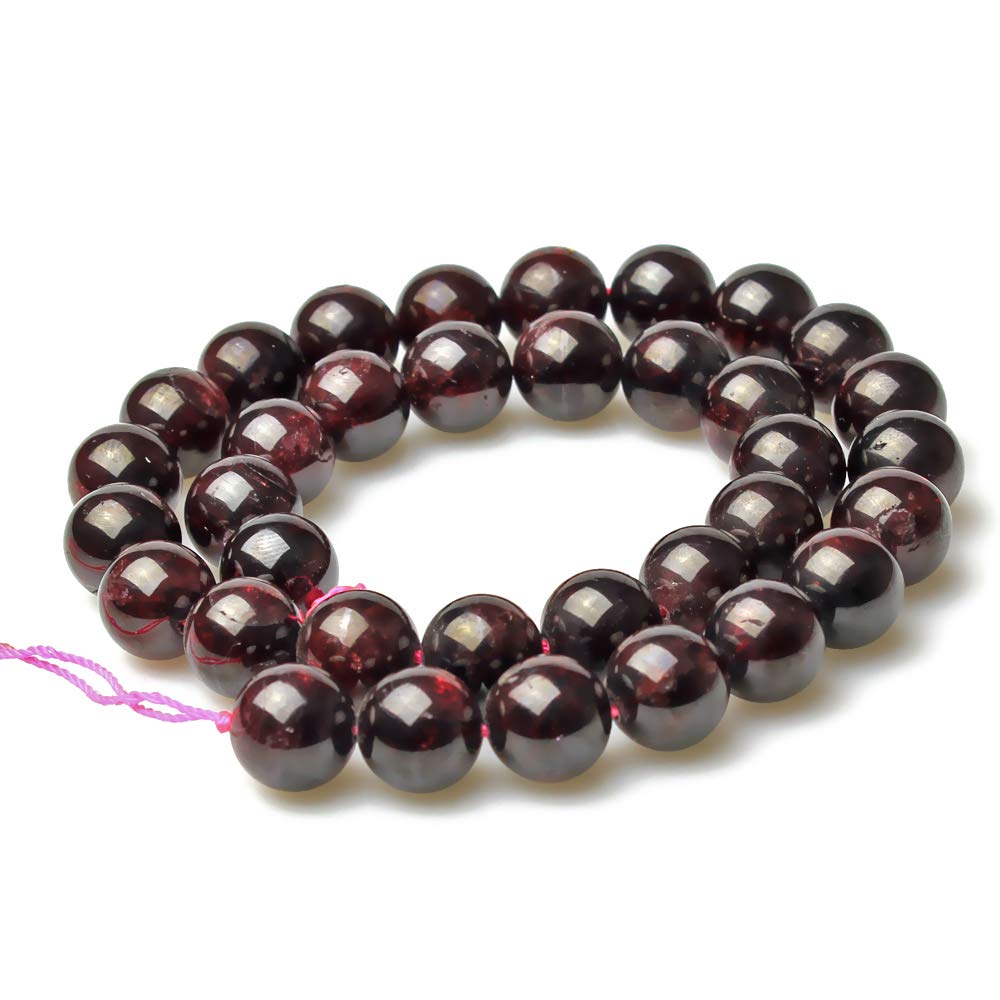 MJDCB Natural Stone Beads Garnet Round Loose Beads for Jewelry Making DIY Bracelet Necklace (4mm)