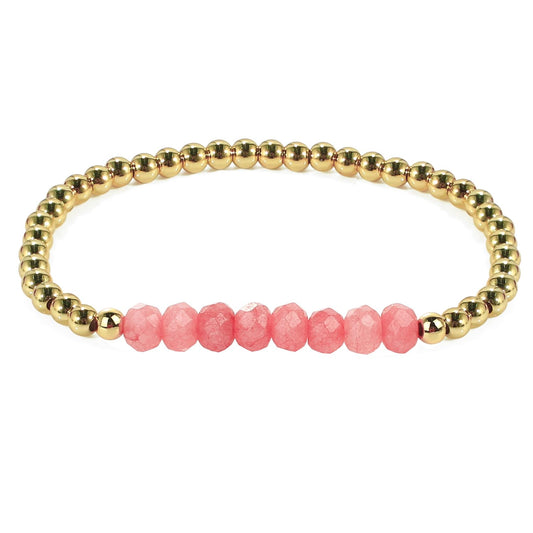 KELITCH Women Silver Stretch Bracelets Turquoise Beaded Bracelet Agate Crystal Cuff Bracelets