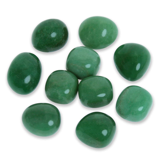 Namzi Brazilian Tumbled Polished Natural Green Aventurine Crystals, Crystals and Healing Stones Quartz Bulk for Wicca, Reiki, Healing Energy, Chakra Stones, Witchcraft Supplies(10 Pcs)