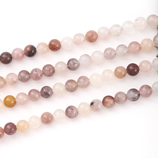 6mm 60pcs DIY Natural Violet Stone Beads Round Healing Crystal Gemstone Loose Beads for Jewelry Making Handmade Bracelet Necklace