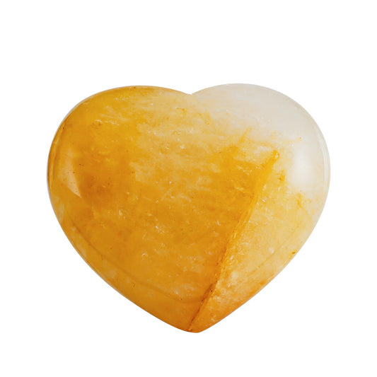 LEADGEM Citrine Crystal Heart Worry Stone for Anxiety Healing Crystals 2Inches Gemstone Heart Shaped Stone for Love,Meditation & Home Decor,Gift for Loved Ones