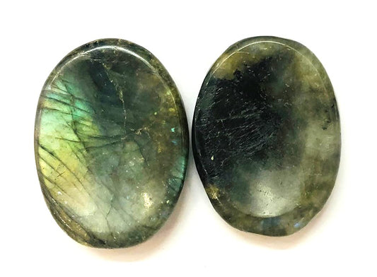 crystalmiracle Beautiful Labradorite Single Thumb Stone Healing Crystal Thumb Stone for Wellness Reiki Feng Shui Gifts, Perfect for Home & Office