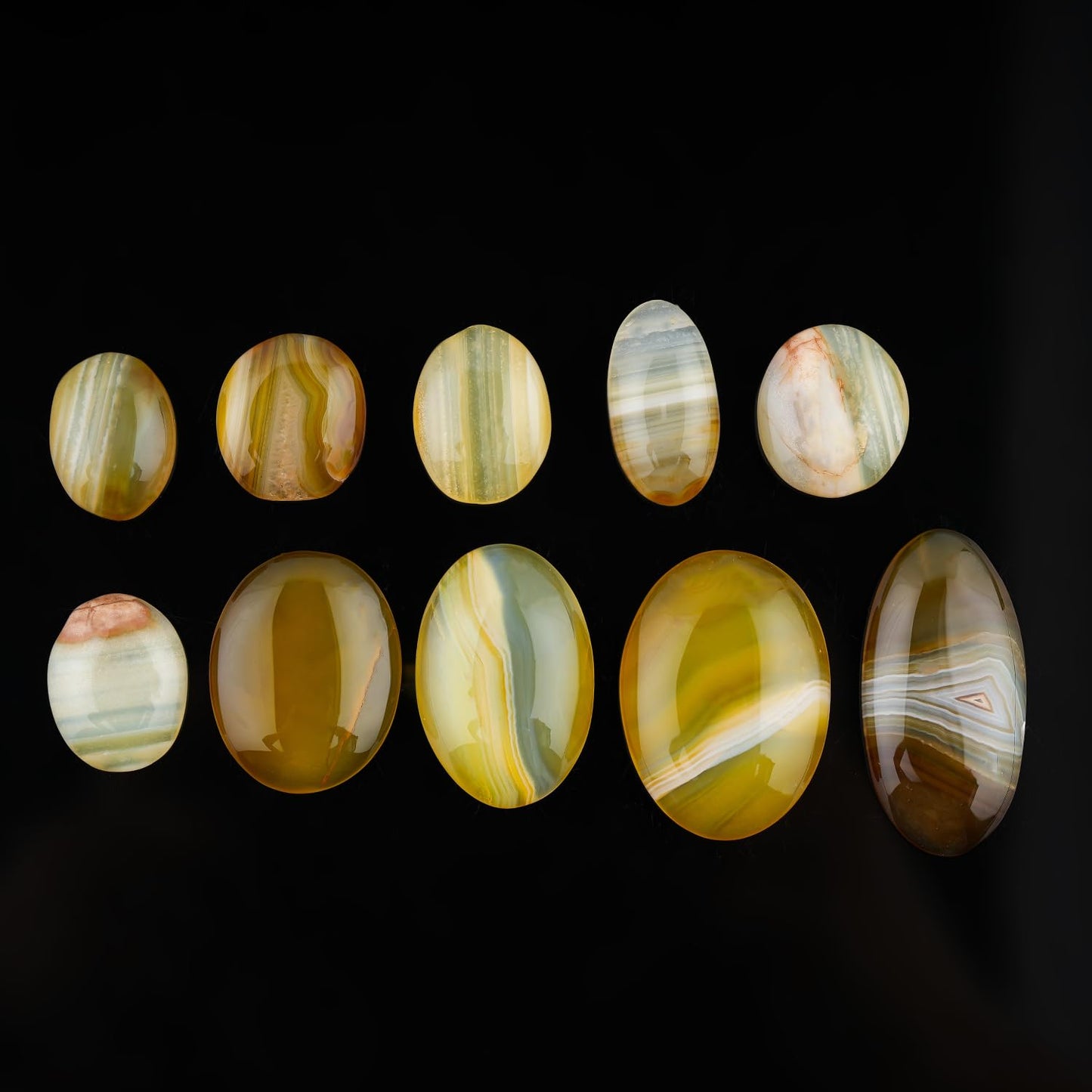 ColouredRocks (10pcs. YELLOW CHALCEDONY, Mix Shape, Natural Cabochon Crystals, Loose Gemstone, Wholesale Polished Supply, Jewelry Making, DIY Craft, Gem Collection (16-22mm free size)