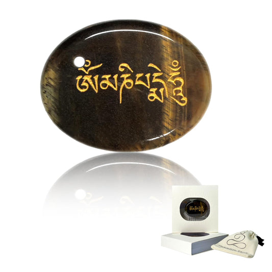 LONGDERY Tiger Eye Adult Inspirational Stress Stone Smooth Worry Stone for Anxiety Meditation Decor Crystal Healing