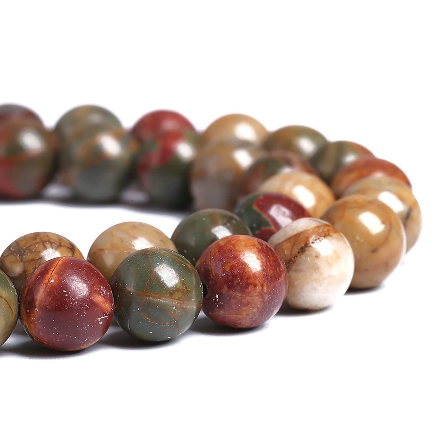 8MM 45PCS Natural Stone Picasso Jasper Loose Beads for Jewelry Making DIY Bracelet