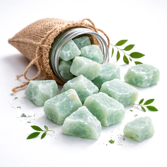 Crocon® 1LB Green Jade Rough Bulk Rocks Natural Stone Spiritual Gifts Raw Gemstone Crystals and Stones Tumbling Cabbing Polishing Gem Mining Chakra Balancing Reiki Healing Good Luck Home Office Décor