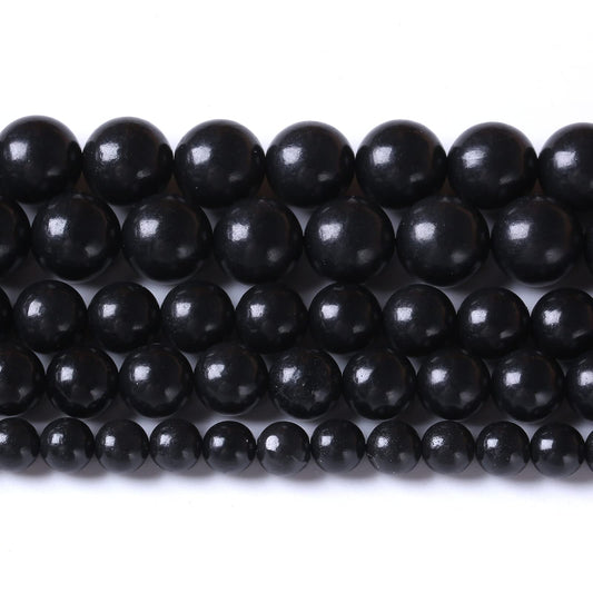 90PCS 8MM Natural Stone Shungite Beads Crystal Loose Beads for Jewelry Making DIY Bracelet