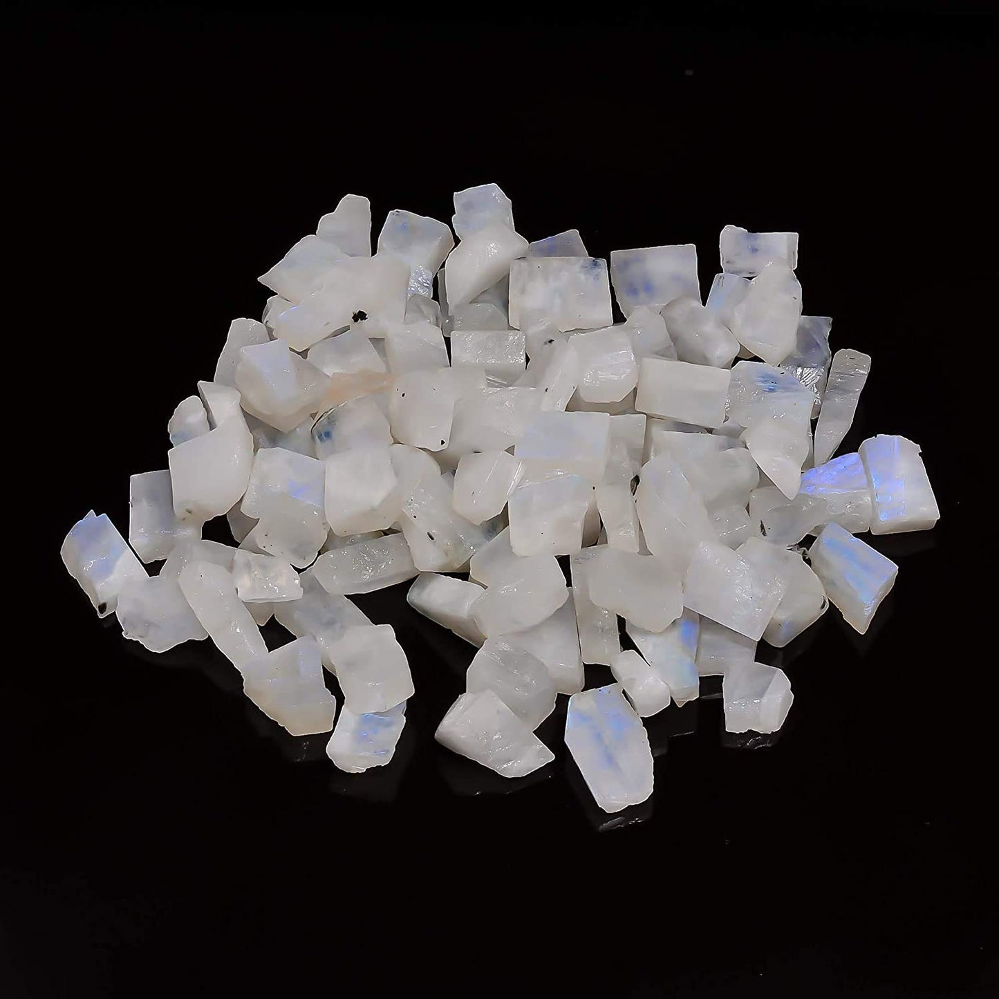 Duggu 6 pcs 100 carats Natural Rainbow Moonstone Rough Gemstone, Raw Crystals, Moonstone Rock, Jewelry Making Supplies, Chakra Healing, Energy Stone, Crafts & DIY Stone, 16 to 20mm