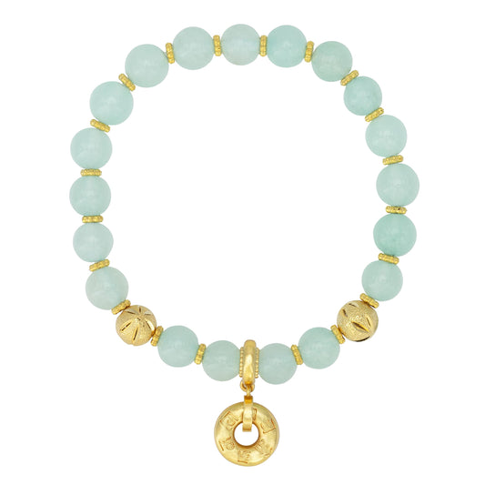 ZenBless Fengshui Porsperity Jade Bracelet Lucky Charm Feng Shui Black Obsidian Wealth Bracelet Gift for Men Women with Gold Plated Pi Xiu Pi Yao Attract Wealth Good Luck(Green) (green)