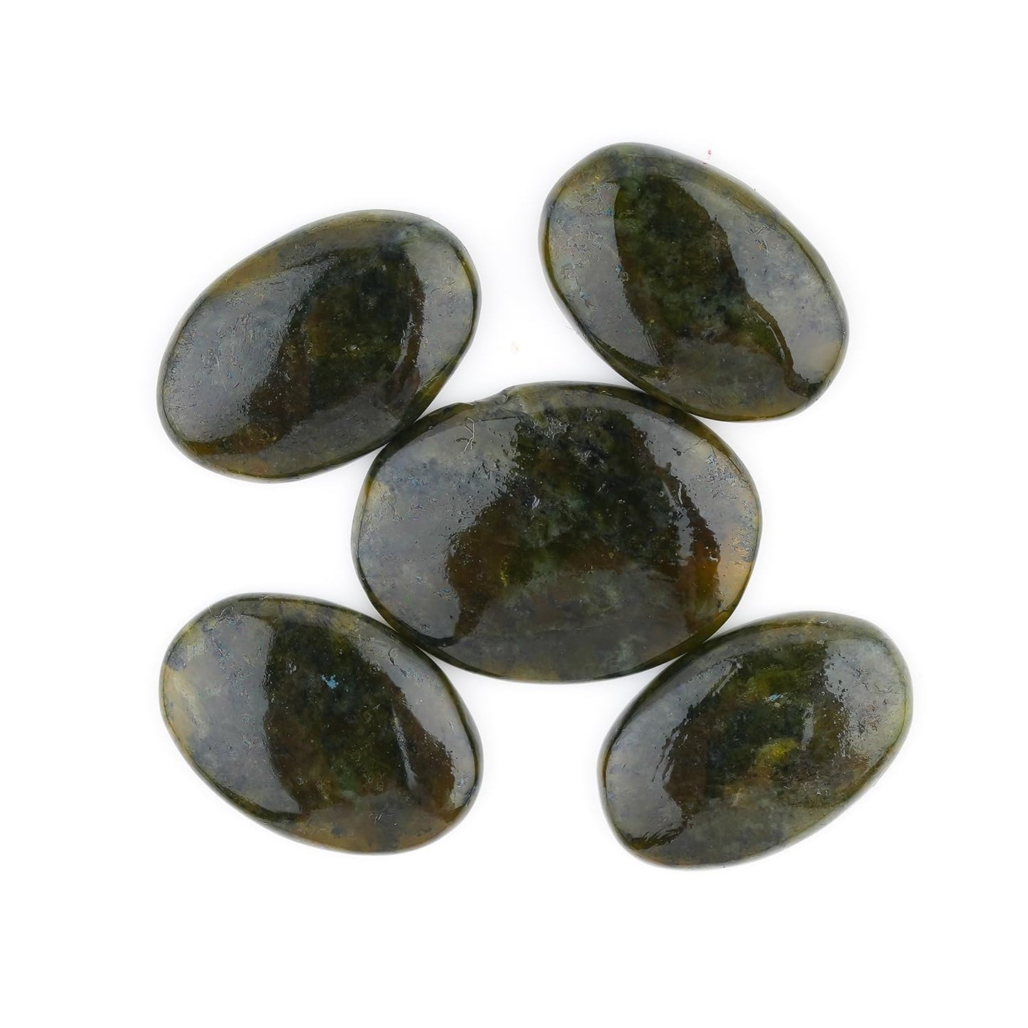 ColouredRocks (5pcs. VESSONITE OVALS, Natural Cabochon Crystals, Loose Gemstone, Wholesale Polished Supply, Jewelry Making, DIY Craft, Gem Collection (18+ mm size)