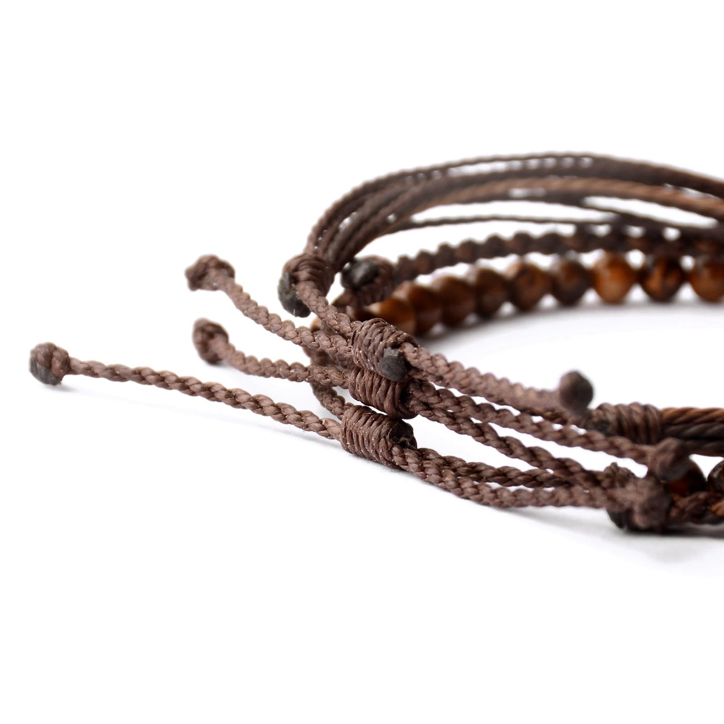 Handmade Natural Stone Beaded Healing Bracelet Gift for Men Adjustable Rope String Bracelet (Rubber stone, Adjustable)