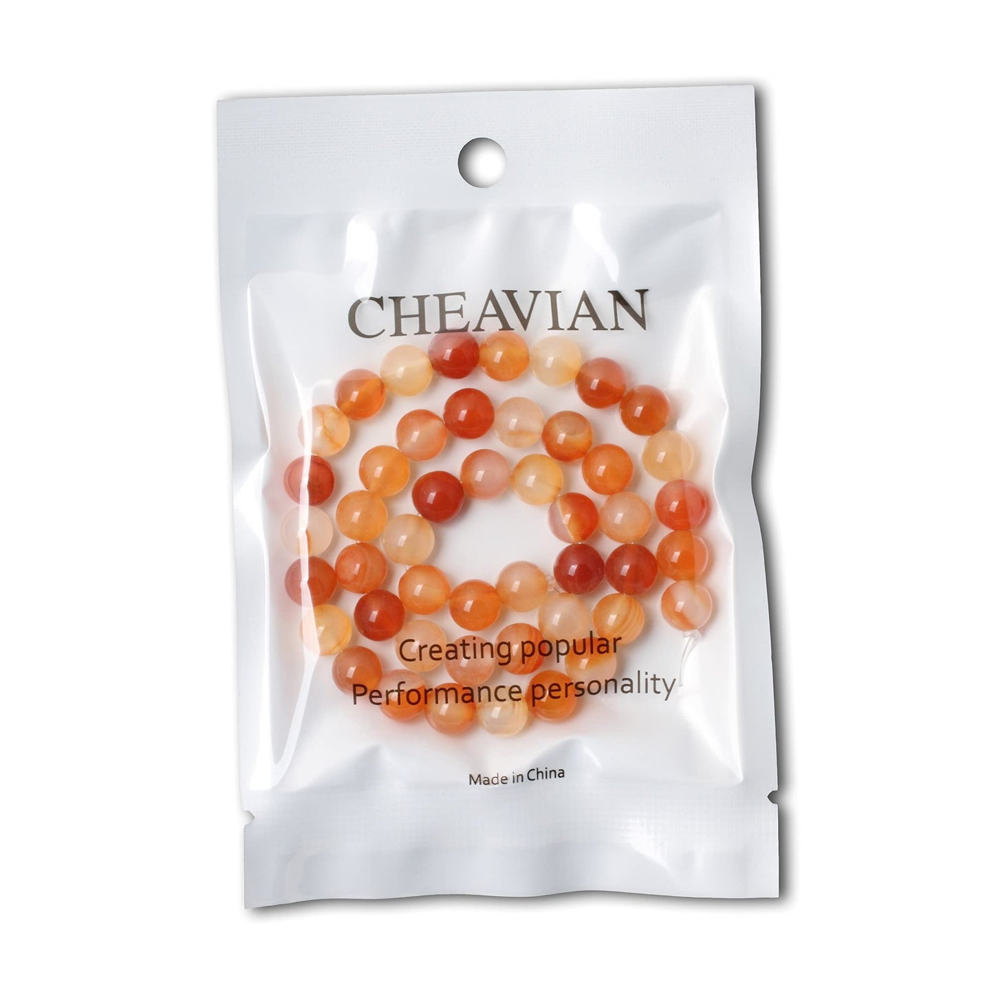 CHEAVIAN 45PCS 8mm Natural Mix Color Red Agate Round Loose Beads DIY Bracelet Necklace Materials 1 Strand 15"
