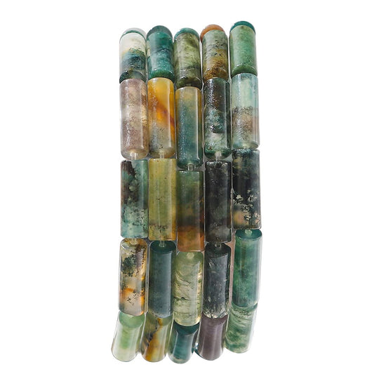 BEADIA Natural Indian Agate Tube Beads 13x4mm 30pcs Cylinder Loose Semi Gemstone Beads for Jewelry Making Design