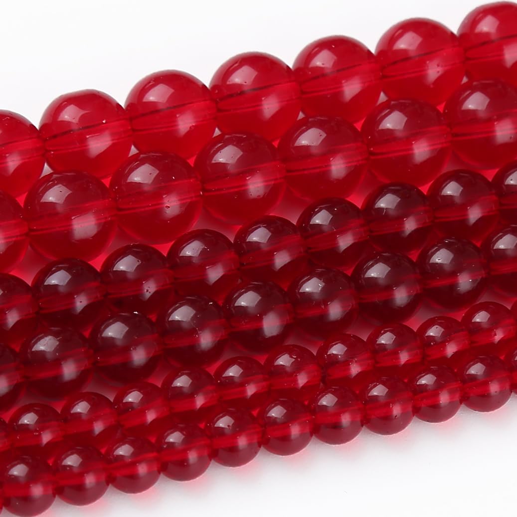 95PCS 4MM Garnet Red Glass Beads Stone Beads Natural Gemstone Bead Crystal Healing Energy Jewelry Making DIY 16 inches