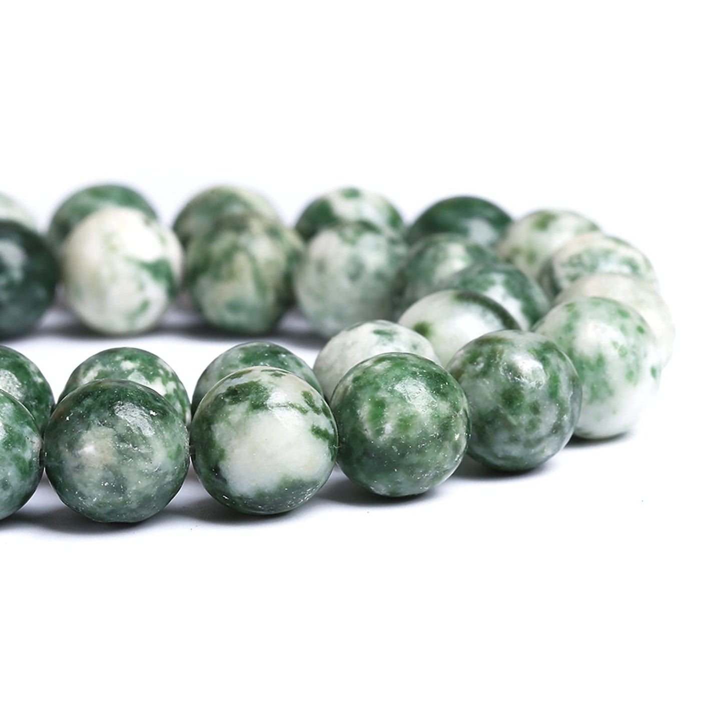 10MM 38PCS Natural Stone Verdant Jasper Loose Beads for Jewelry Making DIY Bracelet