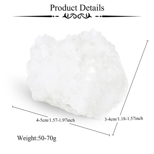 ZHIYUXI Clear Quartz Crystals and Stones Cuarzos Crystal Cluster Geode Clear Crystal Quartz Crystals for Beginners Natural Rock Raw Stone Energy Balance Reiki Decor 1Pc 50-70g