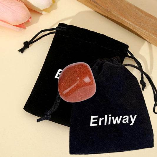 Erliway Red Goldstone Healing Crystal Stones, 1.25-2.0" Large Reiki Healing Gemstones Natural Red Sandstone Tumbled Polished Stones for Energy Witchcraft Therapy Meditation