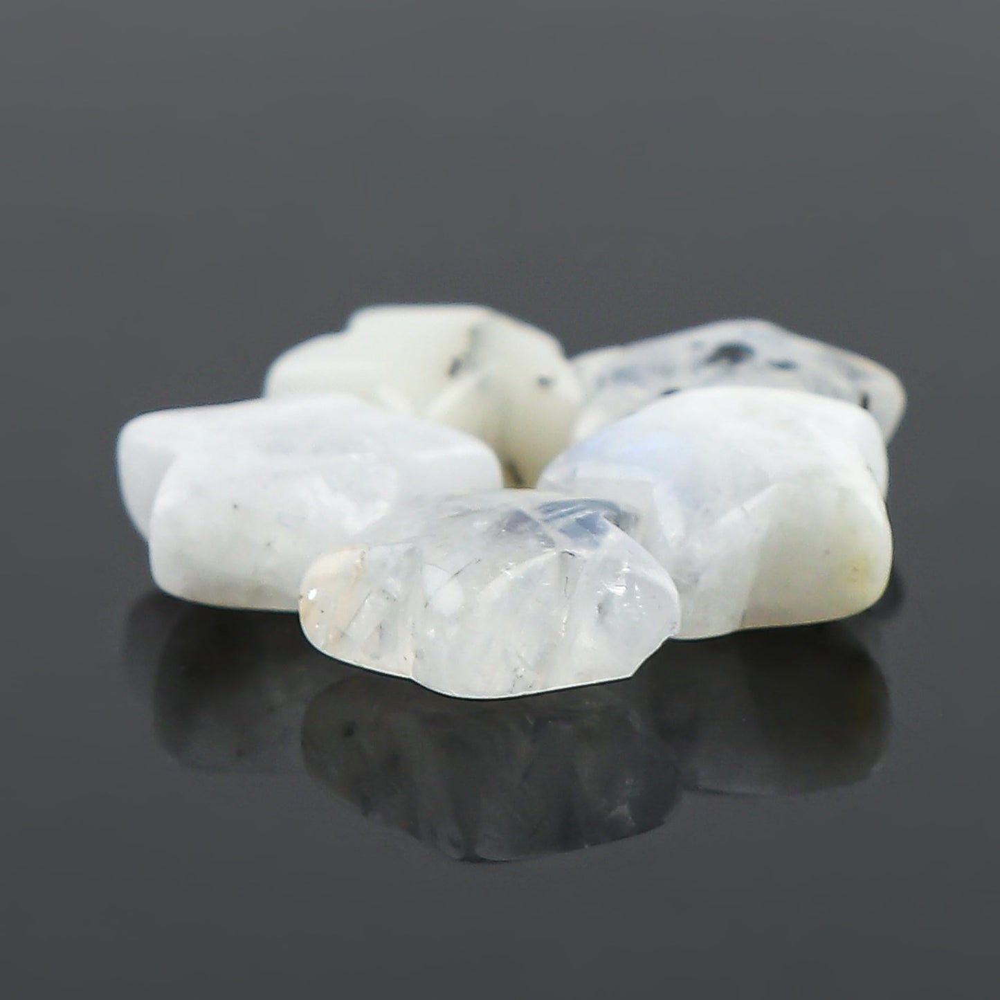 CRYSTALINES 5pcs, Wholesale Natural Rainbow Moonstone Gemstones, Bulk Star Shape Stones, Assorted Loose Supply, DIY Craft-Jewelry Making, Chakra Healing Crystals, Gem Collection, 8-10mm