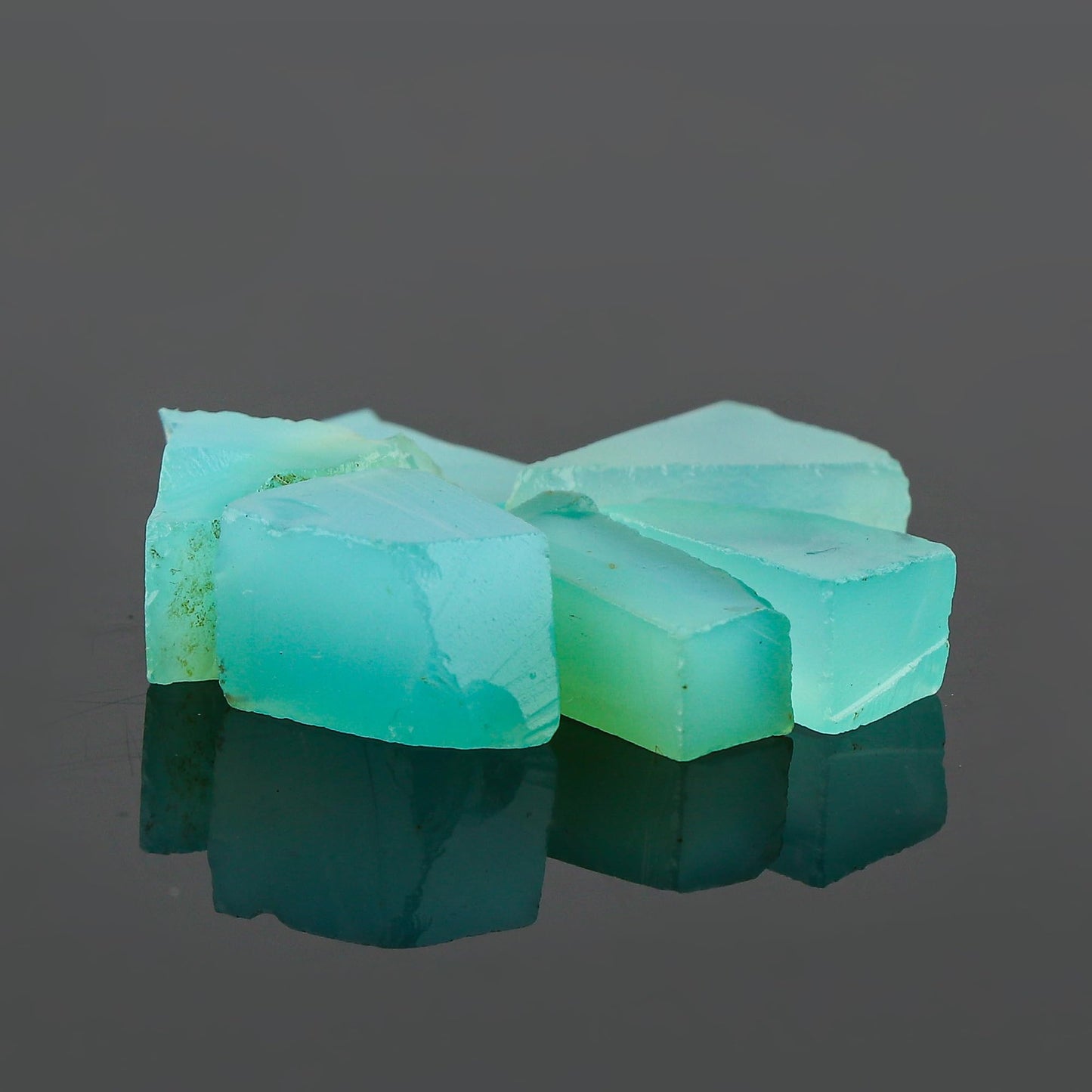 CRYSTALINES 50cts, Wholesale Natural Raw Aqua Chalcedony Gemstone, Rough Stone Lot, Bulk Loose Supplies for Jewelry Making, Chakra Healing Crystals, DIY Crafts, Gem Collection, 6 to 8pcs