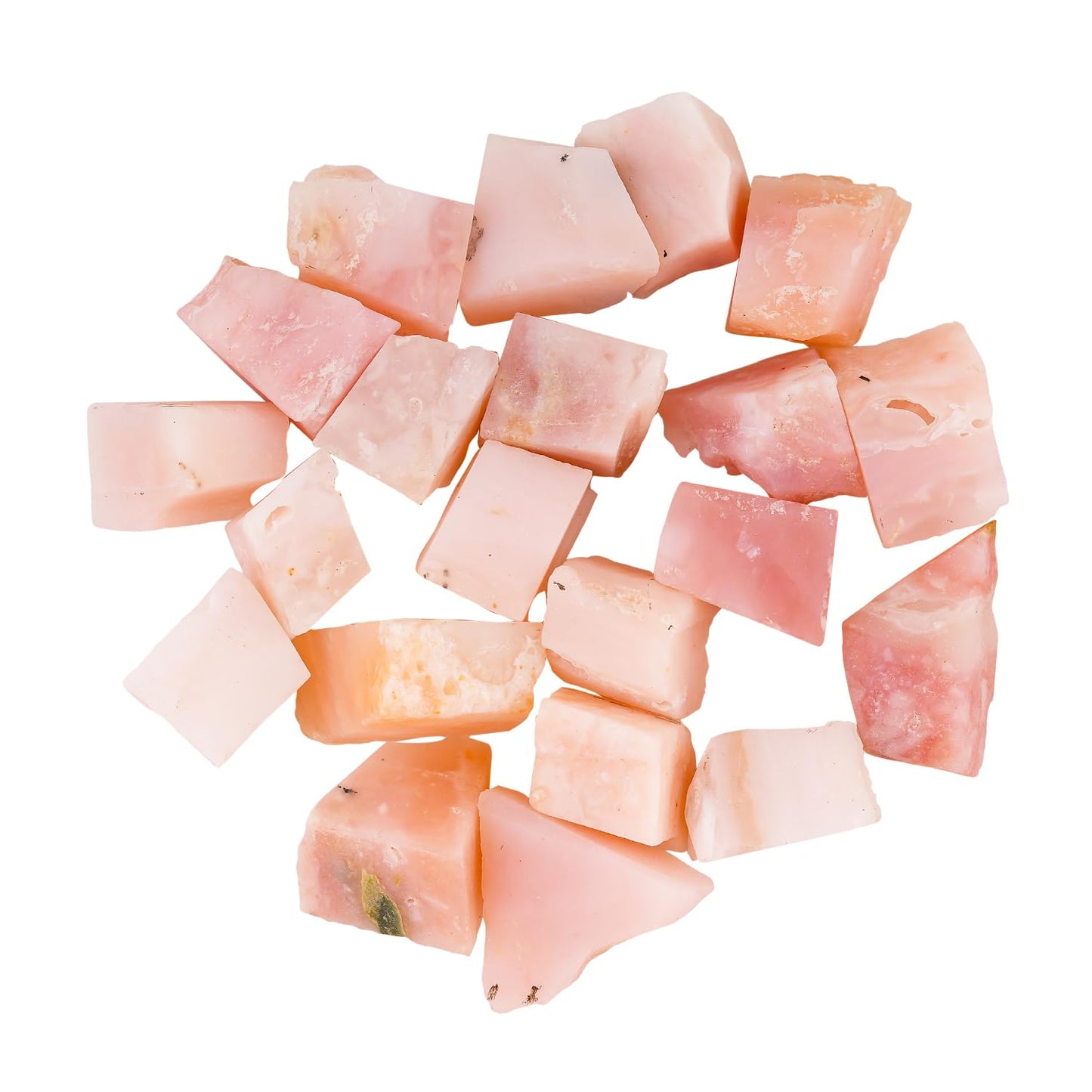ColouredRocks 100 carats Pink Opal Crystals, Raw Stones, Rough Gemstones, Jewelry Making Supply, Cabbing, Polishing, Cutting, DIY, Crafts (20pcs) (10-15mm)