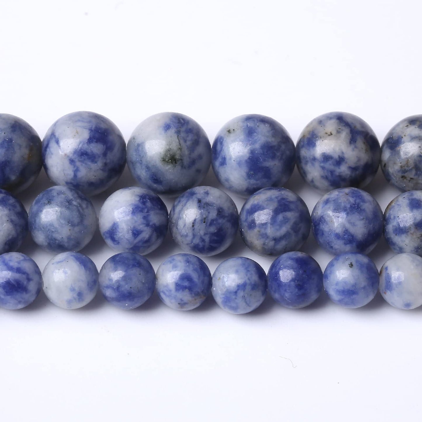 36PCS 10MM Natural Sodalite Beads Round Loose Stone Beads for Jewelry Making DIY Energy Stone Healing Power Bracelet 15"