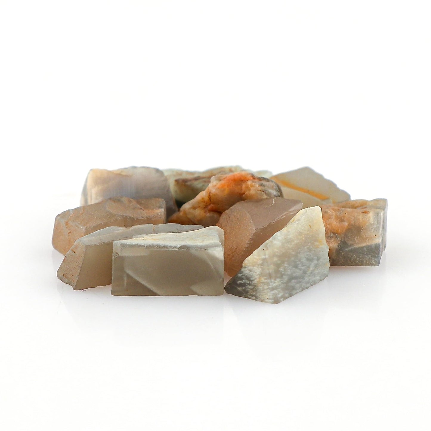CRYSTALINES 50cts, Wholesale Natural Raw Grey Moonstone Gemstones, Rough Stones Lot, Bulk Loose Supplies for Jewelry Making, Chakra Healing Crystals, June Birthstone, Gem Collection, 8 to 10pcs