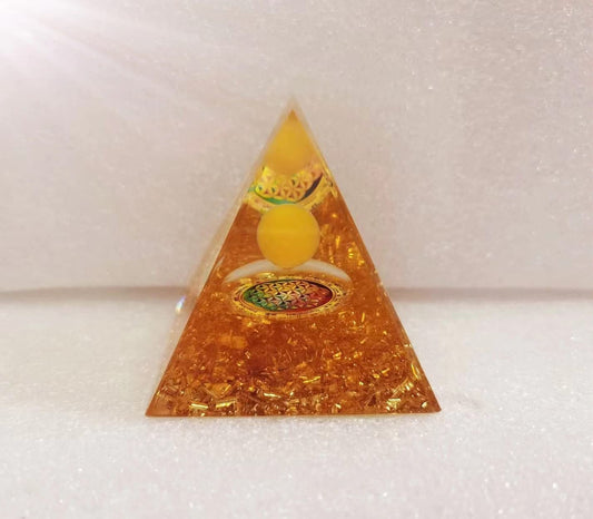 ycyingcheng Moonstone Crystal Orgone Pyramid Ogan Crystal Energy Tower, Nature Reiki Chakra Crushed Stone Jewelry, Crystal Pyramid for Home Decor (Crystal Pyramid-10)