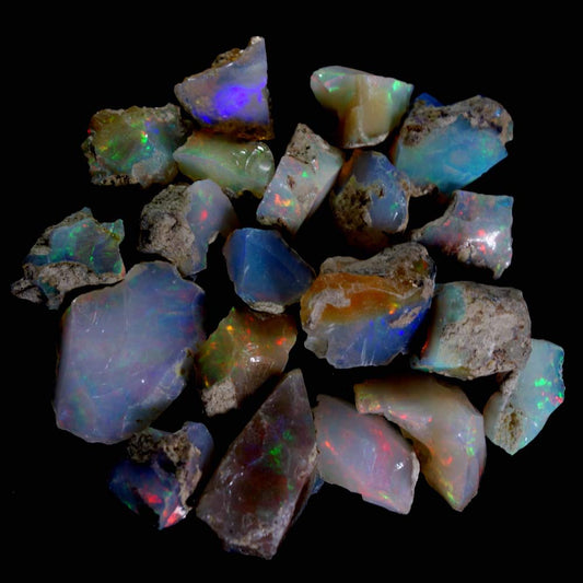 dadu_creation 150.17cts 100% Natural Play of Color Ethiopian FIRE Opal Rough LOT Gemstone GOVIND17