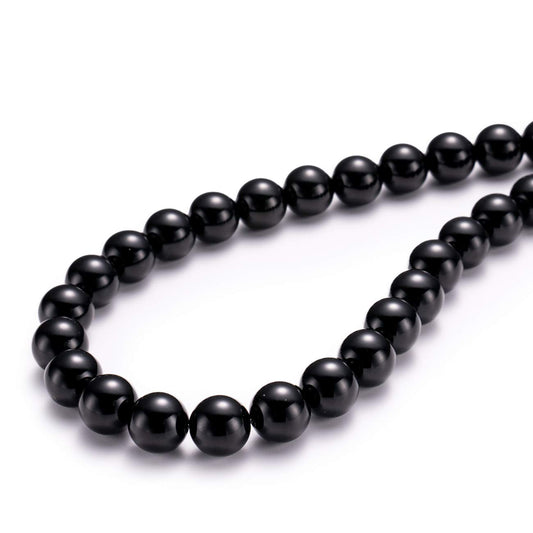 BEADIA Natural Black Onyx Stone Round Loose Semi Gemstone Beads for Jewelry Making 10MM 38PCS