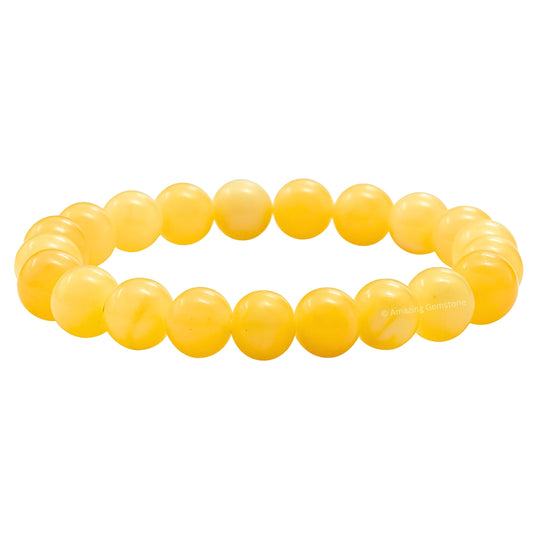 Amazing Gemstone Crystal Bracelet for Women Men's Gifts - Protection Healing Crystal Bracelet - 8mm Gemstone Beaded Stretchable Bracelet Pulseras Para Hombres Mujer Stocking Stuffers Mothers Day Gift (Yellow Calcite)