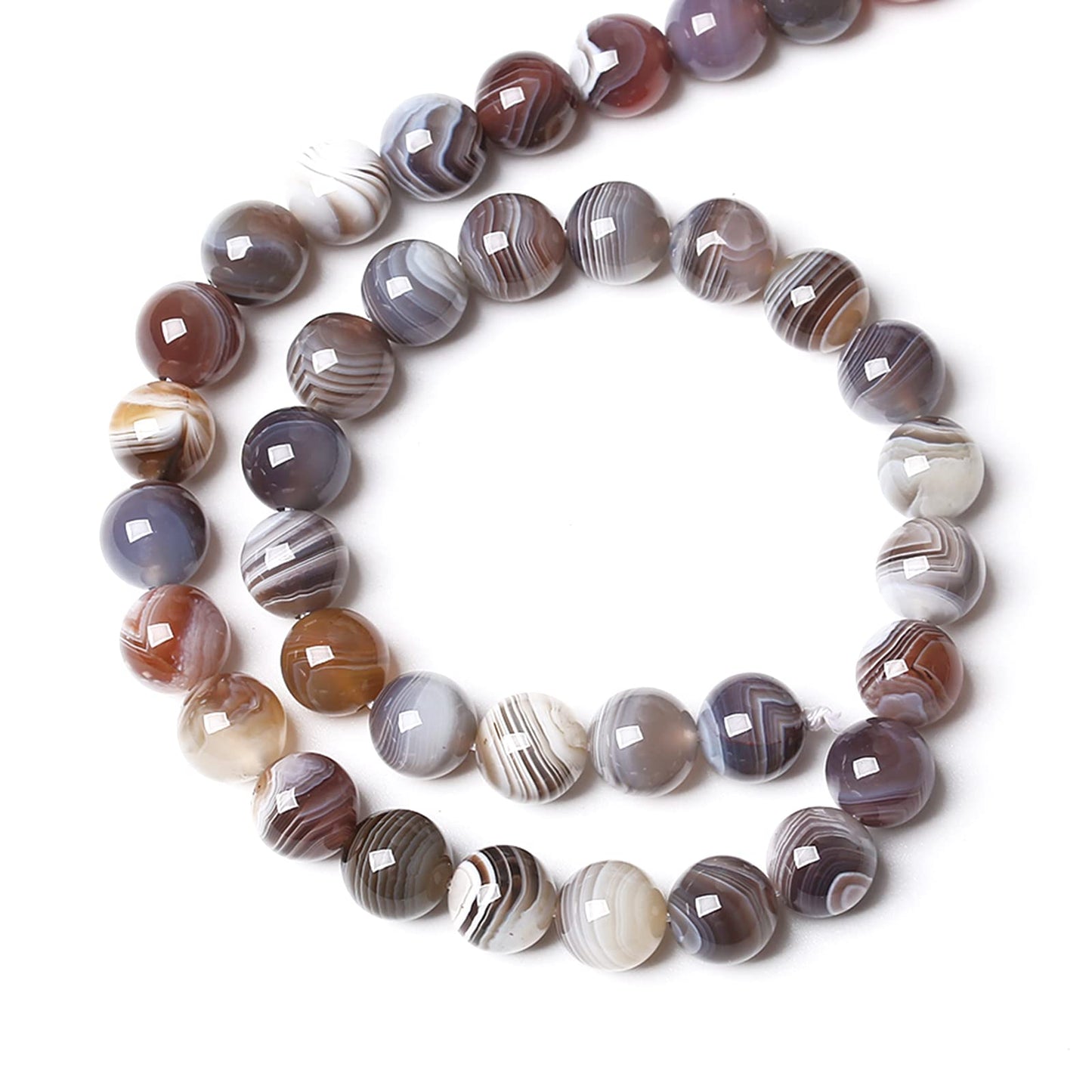 12MM 32PCS Natural Gemstone Stone Botswana Sardonyx Agate Beads for Jewelry Making DIY Bracelet