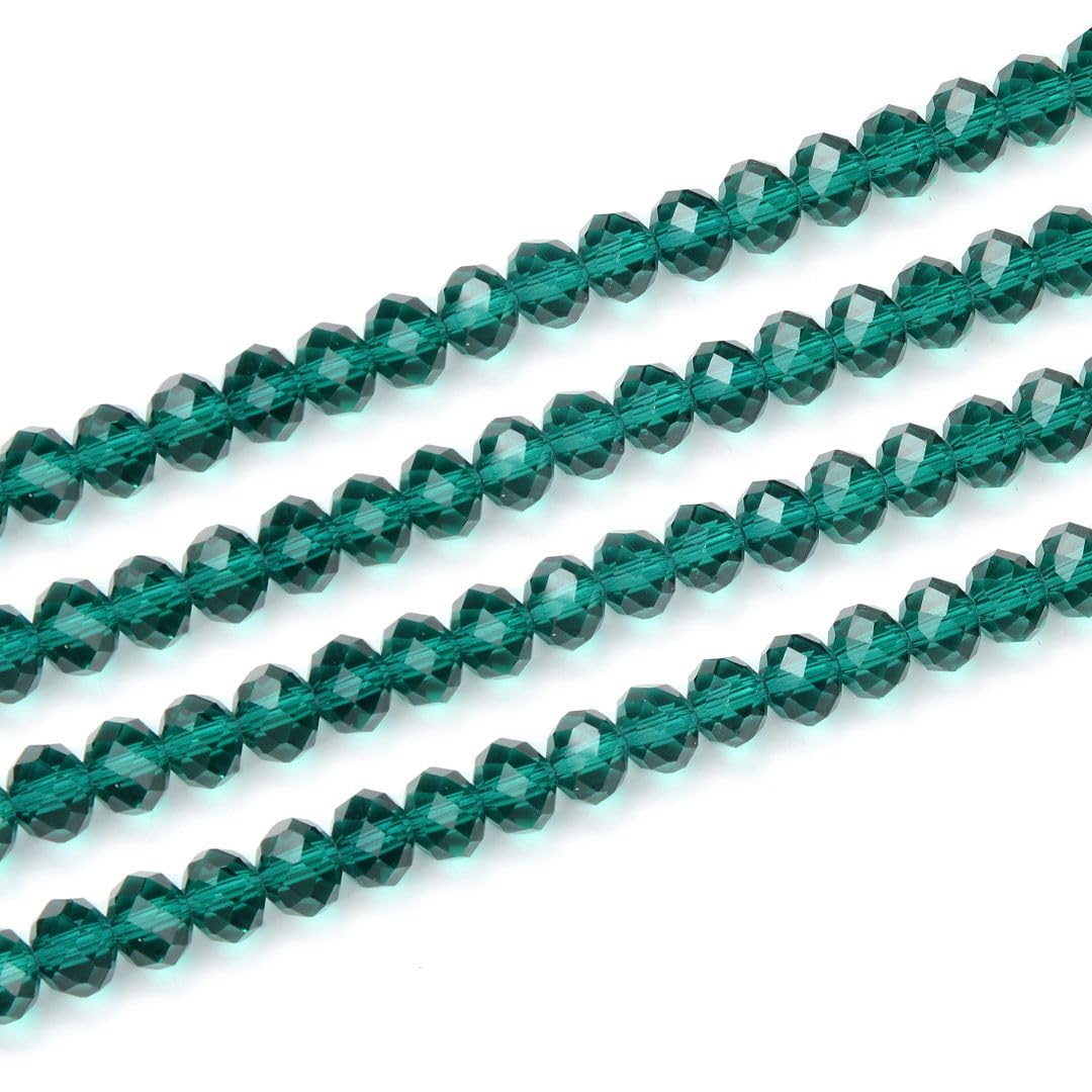 1000pcs Czech Faceted Rondelle Crystal Glass Loose Beads 6mm Spacer Bulk Emerald Green for DIY Craft Jewelry Making CCR624