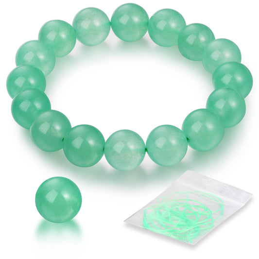 Handmade Natural Jade Beaded Bracelet for Women & Men – Genuine Green/White Jade Gemstone Stretch Bracelet – Lucky Energy Healing Jewelry Gift for Peace, Prosperity & Protection LG