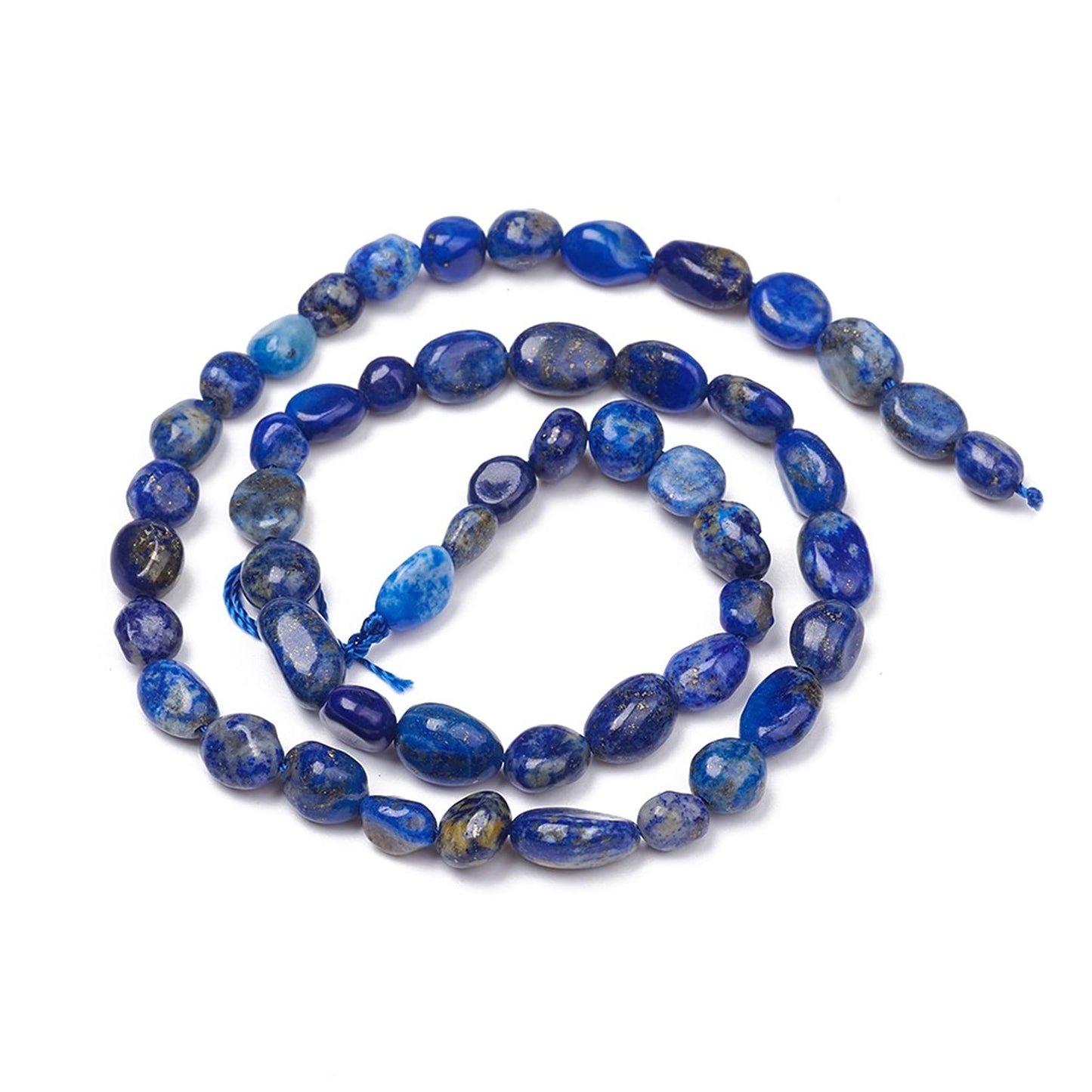 Fashewelry 60Pcs Irregular Natural Lapis Lazuli Beads Nugget Tumbled Chakra Gemstone Beads Crystal Healing Drilled Loose Beads 5-10x4-5mm for Earring Bracelet Necklace Jewelry Making