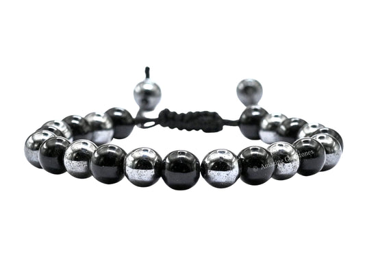 Amazing Gemstone Bracelet for Lymphatic Drainage - Black Obsidian Hematite Bracelet Set for Men Women Healing Calming Anxiety Stress Relief Gifts Pulseras Para Hombres Mujer Stocking Stuffers