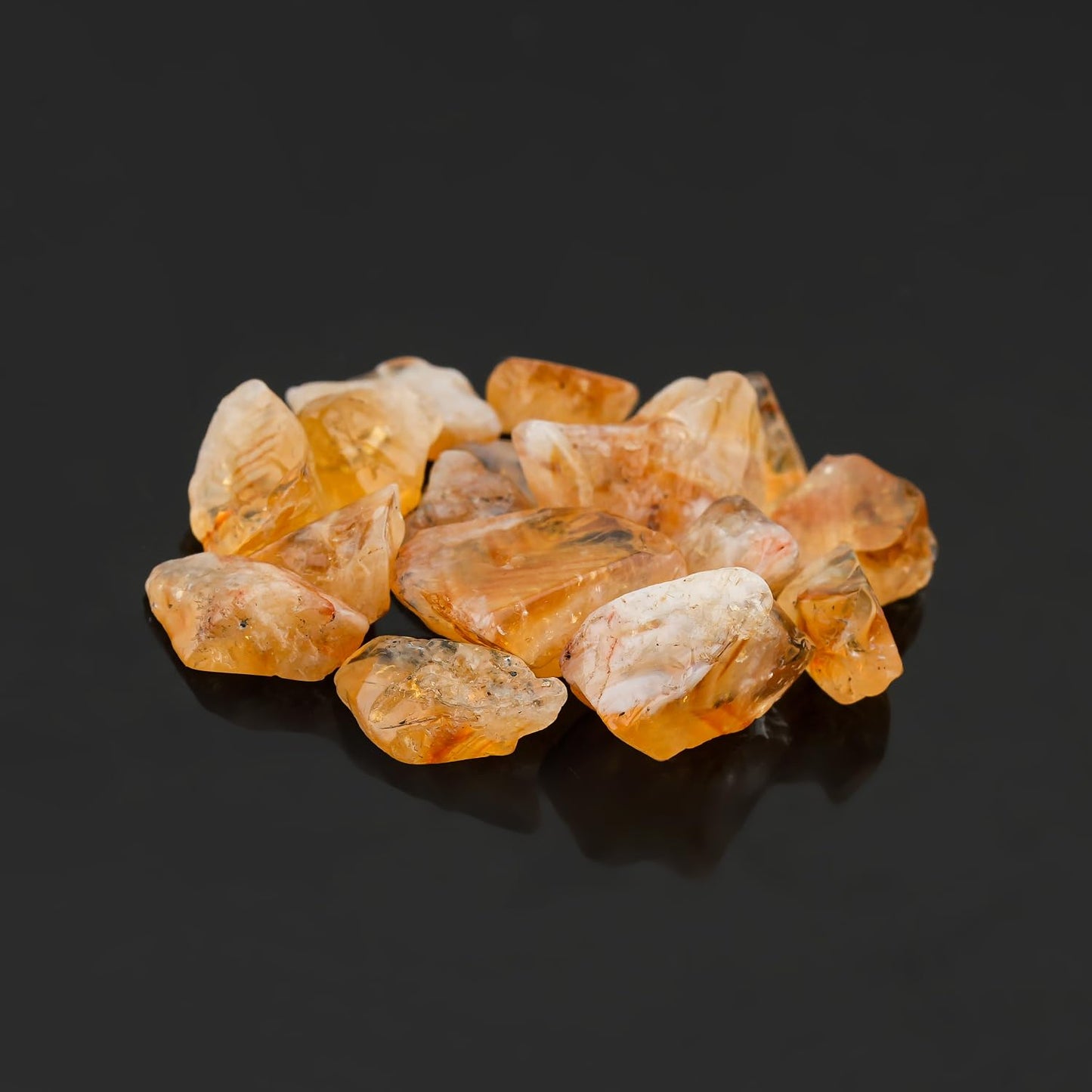 ColouredRocks 50 carats Citrine Crystals, Raw Stones, Rough Gemstones, Jewelry Making Supply, Cabbing, Polishing, Cutting, DIY, Crafts (15-16pcs) (8-12mm)