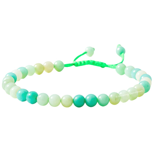 Amazing Gemstone Amazonite Bracelet for Women Men's Gifts - Protection Healing Crystal Bracelet - 6mm Gemstone Beaded Adjustable Bracelet Pulseras Para Hombres Mujer Stocking Stuffers