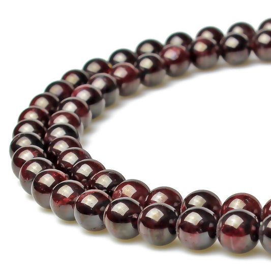 MJDCB Natural Stone Beads Garnet Round Loose Beads for Jewelry Making DIY Bracelet Necklace (6mm)