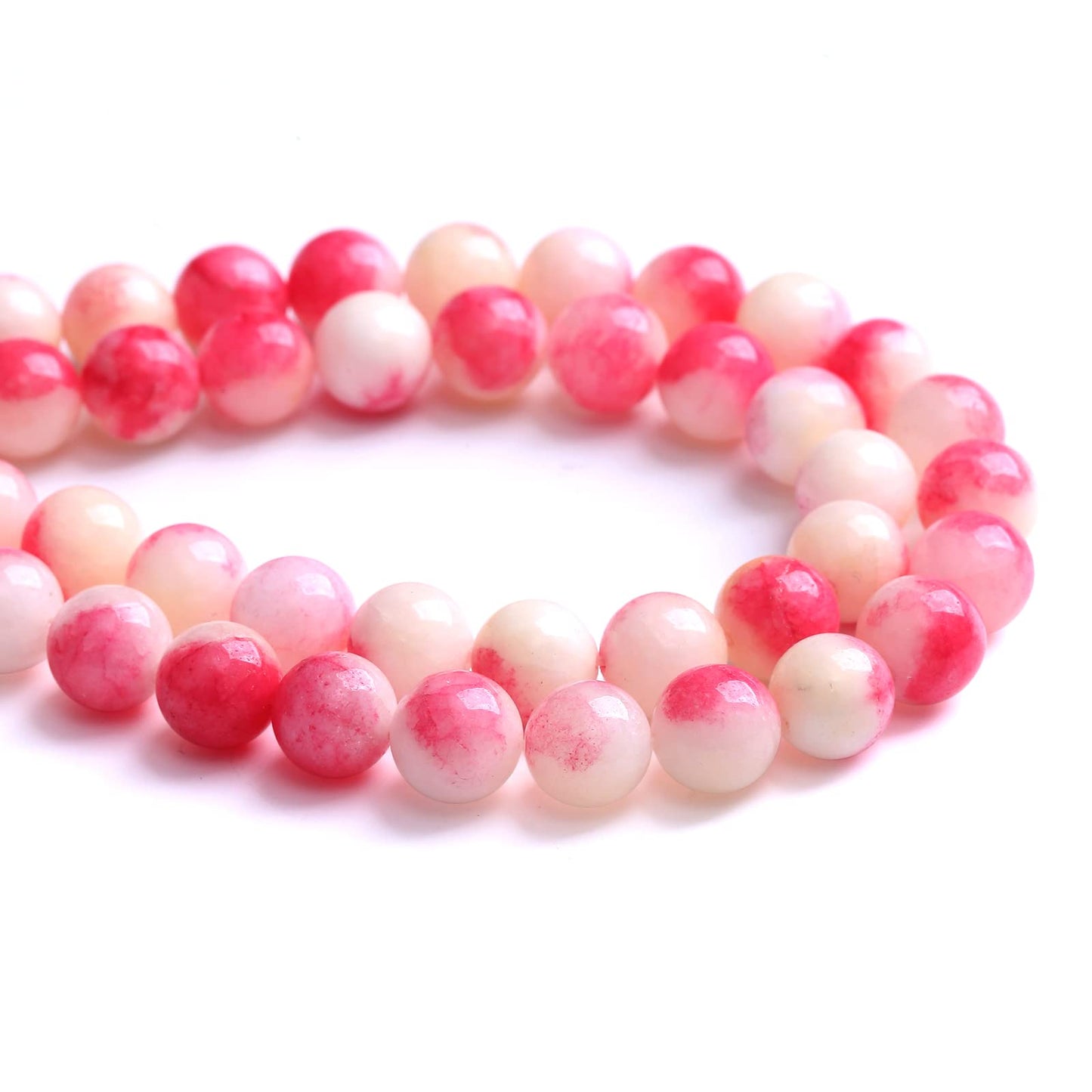 6MM 60PCS Pink Tourmaline Jade Stone Beads for Jewelry Making DIY Bracelet Necklace 15"
