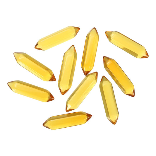 MECCANIXITY 10 Pack Citrine Quartz Crystals, Polished Crystals Bulk Hexagonal Shaped Meditation Gemstone for Jewelry Making Energy Balance Accessories Gifts