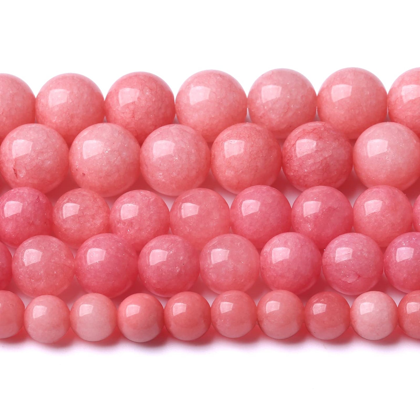 75PCS 10MM Natural Stone Pink Jade Beads Rhodochrosite Chalcedony Beads for Jewelry Making DIY Bracelet 2 Strands