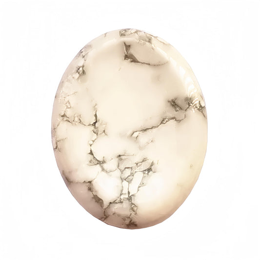 Bacatgem 1 Pcs Natural White Howlite Turquoise Crystal Thumb Worry Stone,Stress Relax Healing Reiki Crystal Pocket Palm Stones