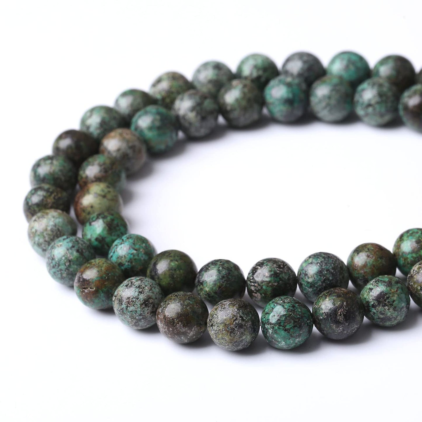 African Turquoises Stone Natural Stone Beads Gems Round Loose Beads Jewelry Making DIY Bracelet Necklace Accessory 1 Strand 36PCS 10MM 15"