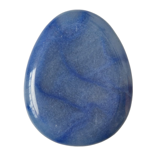 Bacatgem Natural Blue Aventurine Water Drop Chakra Thumb Worry Stone,Stress Relax Healing Reiki Crystal Pocket Palm Stones