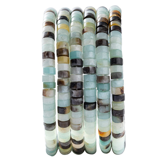 Natural Amazonite Stone Spacer Beads 6x3mm 38cm/str Flat Round Loose Semi Gemstone Caps for Making Bracelets Necklace