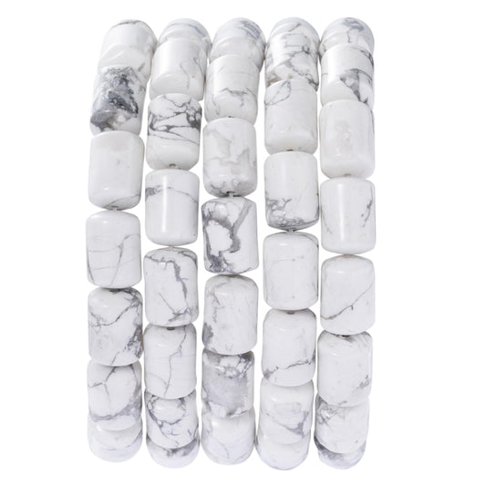 Natural White Turquoise Cylinder Tube Beads 10x14mm 38cm/str Loose Semi Gemstone Stone Beads for Making Bracelets Necklace