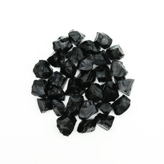 Black Obsidian Stones Crystal Bulk, Raw White Quartz Crystal Stones for Wicca, Reiki, and Energy Healing Crystals, Witchcraft Supplies, Rocks for Tumbling, Calcite Crystal, Hypnotic Gems(1 Lb)