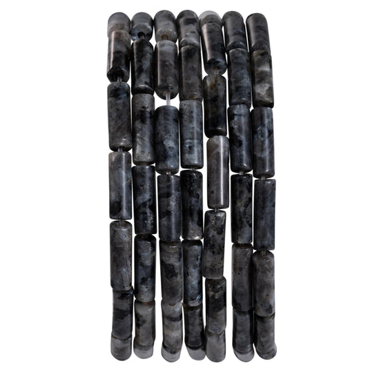 Natural Black Spectrolite Cylinder Tube Beads 4x13mm 38cm/str Loose Semi Gemstone Stone Beads for Making Bracelets Necklace Earrings