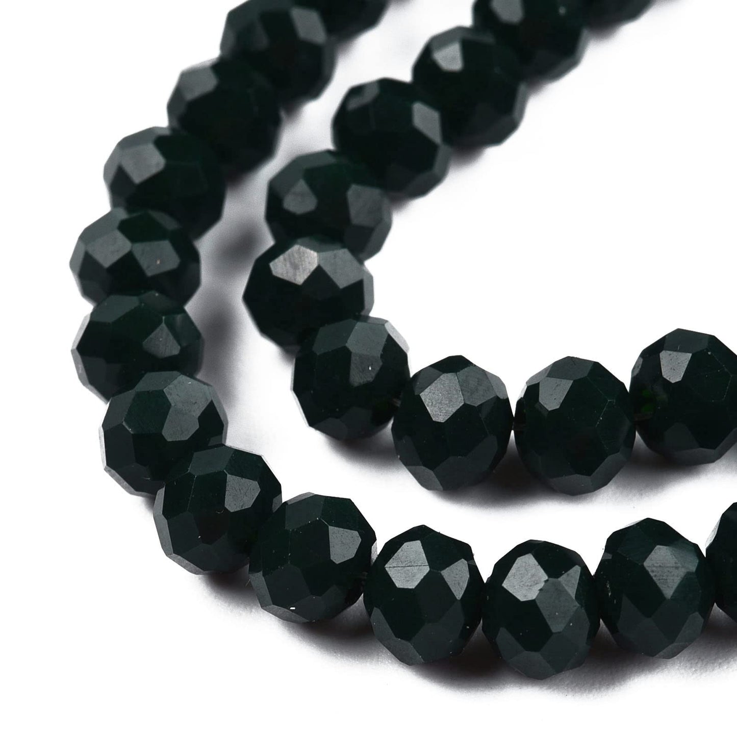 10 Strands Briolette Faceted Rondelle Glass Beads 4x3mm Tiny Opaque Glass Loose Beads 1230pcs for Bracelets Jewelry Making
